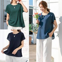 비비드글램 에르 인견 블라우스 10color 빅사이즈 F XL 2XL 55 99 여름 반팔 무지 플라워 시원한 쿨원단