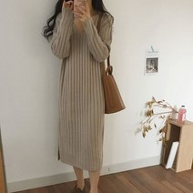 디애이치 랭크 와플 롱 원피스