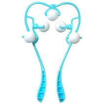 목 어깨 허리를위한 5 볼 넥 마사지 허리 다리 자궁 경부 마사지 듀얼 트리거 포인트 치료사 손 이완 도구, 5 볼 블루, 하나