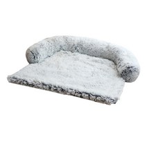 THE VEDO SHOP 봉제 애완 동물 침대 소파 매트리스 베개 부드럽고 편안한 럭셔리 담요 강아지 소파 통기성 세척 가능한 애완, 봉제 코튼, M 그레이