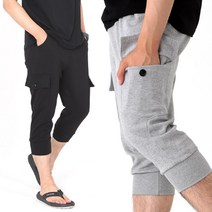 카고 7부 조거 트레이닝팬츠 밴딩 배기 반바지 남자 공용 커플 빅사이즈