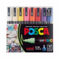 미쯔비시) 유니 포스카 UNI POSCA 마카세트 PC5M16C