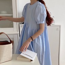 SURBORT 벌룬 퍼프 언밸런스 셔링 하이웨이스트 와이드 슬림 하프 원피스