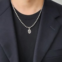 N302 볼체인 목걸이 십자가팬던트 구슬목걸이 남자목걸이 남여공용 체인패션목걸이