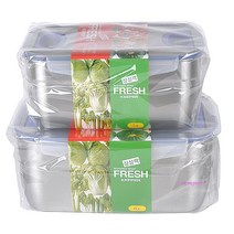 밀폐용기스텐 반찬통 김치통 세트2P opq214, MMSf_스텐밀폐용기세트2P