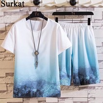 Surkat 혼합 색상 여름트레이닝세트 4 색깔 운동하다 반팔반바지세트