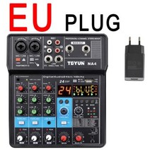 NA4 사운드 믹싱 콘솔 468 채널 블루투스 모바일 USB 레코드 PC 재생 48v 팬텀, 스페인 +NA4 EU Plug