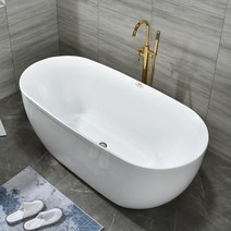 이동식 욕조 독립형 욕실 가정용 반신욕 소형 심플, 1.5m, C.욕조본체 + 골드 수도꼭지