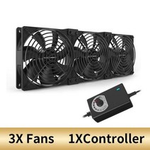 노트북 cpu 쿨러 Btc 채굴 기계 워크스테이션 캐비닛 12V 팬 서버 케이스 냉 시스템 키트 12cm 고속 대용량 풍량 3000 RPM, CHINA_3 FAN | US plug
