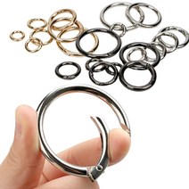 오링 O링 열쇠고리 카라비너 원형, 실버, 19mm 2개 SET