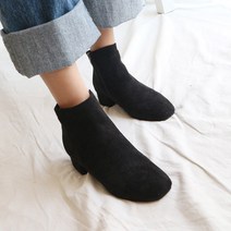 슈썸 둥근코 스웨이드 앵클부츠 4cm