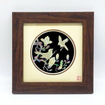 한국 전통 자개 나전칠기 목련 그림 액자 고급 선물 기념품 기념품