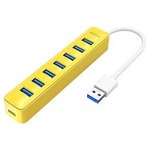 IDsonix-USB 허브 3.0 7 포트 전원 USB 멀티 분배기 고속 노트북 아이맥 서피스 프로용 어댑터 사용, [05] YELLOW