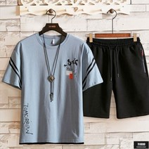 가바바 남성 반팔 트레이닝복 세트 캐주얼하게 입기 딱 좋은 여름 트레이닝복 세트 G60311