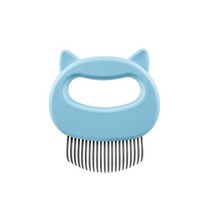 애완 동물 청소 브러시 ​​스테인리스 스틸 바늘 족박수 빗 바늘 바늘 미용사 고양이를위한 도구 자체 청소 용품, 푸른