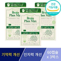 포스파티딜세린 징코 기억력 인지력 개선 은행잎추출물 뇌 두뇌 영양제 수험생 부모님 선물 사은품 증정, 3박스