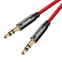 음향악세사리 Baseus AUX 케이블 3.5mm 잭 오디오 케이블 - 3.5mm 잭, 100cm, 레드 블랙