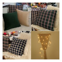 [바자르] 홈데코 필수템 쿠션(쿠션솜포함)1장+감성 LED 미니전구 3종 1택, 쿠션:홀리데이 / 전구:유리알