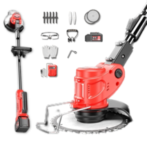 무선 충전식 예초기 전동 제초기 벌초 기계 전기 잔디 깍기 예취기 잡초 제거 관리, 5Ah 전동 예초기, 배터리 1개