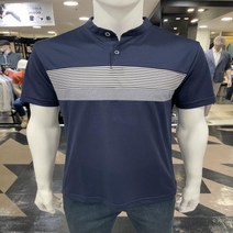 트레몰로 인디안 트레몰로 nc중앙로역점 여름 네이비 줄패턴 스판 반팔차이나카라티