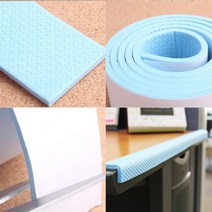 잘라쓰는 쿠션 모서리보호대 1M 아기 안전 벽지 모서리 몰딩 보호대 부딪힘 이마콕방지 보양재, 색상, 블루, 블루