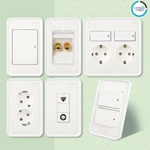 진흥전기 T 시리즈 화이트 스위치 콘센트 통신 커버 모음, 29.인터넷8P2구+CATV2방 2개용