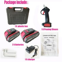 충전식 무선 전동 전지가위 가지치기 공구 분재 198VF 전기 무선 가지치기 가위 9000mAh 리튬 이온 배터리, 01 198VF 2 BATTERIES
