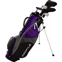 WILSON 프로필 JGI 주니어 컴플리트 세트 골프백 캐디백 스탠드백 오른손 왼손 잡이, Purple + Right