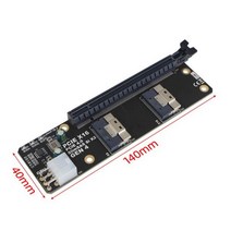 네트워크 카드 그래픽 비디오 캡처 카드용 어댑터 보드 Gen4 2 포트 슬림 SAS 8i x2 에서 PCIE 4.0x16 슬롯 GPU 6 핀 전원, Black