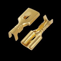 단자 터미널 황동 4.8 가시 플러그 스프링 DJ621-E4.8A 압착 0.2-0.75 mm2 두께 0.35mm 스위치 와이어 커넥터 H62 100 개 200 개, 1.1pcs