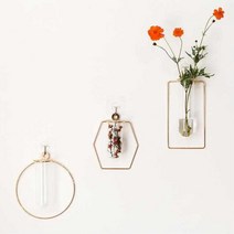 벽걸이 행잉 플랜트 유리 실린더 꽃병 화분 인테리어화병 수경재배 홈카페 생화 VASE 화병 생화꽃병 오브제, 정사각형(소)