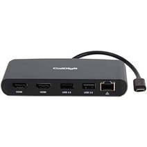 caldigit Thunderbolt 3 미니 독 40GB 듀얼 4K 디스플레이 USB3.0 Mac PC용 Thunderbolt4, 듀얼 HDMI 2.0, 듀얼 HDMI 2.0 블랙