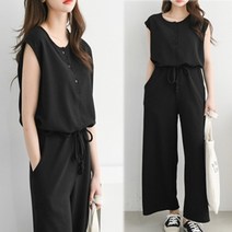 NewCare 여성 봄여름 점프수트 민소매 쭈리 와이드점프수트