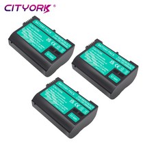 CITYORK EN-EL15 카메라 배터리 및 수납함 박스 충전기 니콘 D600 D7000 D7100 V1 용 en el15 2 in 1, 03 3pcs battery