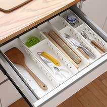 이노마타 서랍 칸막이 정리함 수납 트레이 1P 서랍 칸막이 정리함 수납 트레이 파티션 수저정리함 주방 정리대 선반 싱크대 보관함, 화이트 와이드