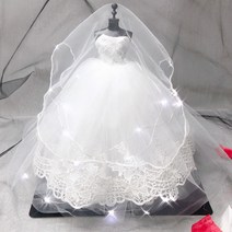 웨딩드레스 LED 모형 고퀄리티 선물용 포장재료 증정 집들이 성년의날 여자친구 절친 웨딩 선물, 옵션4