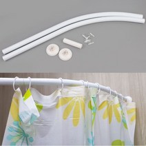 곡선커튼봉 샤워실 피팅룸 관리실 곡선 커브형 160cm 커튼봉-72394EA, G_ 본상품선택