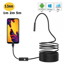 스마트폰 휴대폰 산업용 내시경 HD 소형 사진기 5.5mm 렌즈는 1M 2M USB 케이블 안드로이드 Suche Sache 비, 02 5.5mm lens, 02 2M Cable