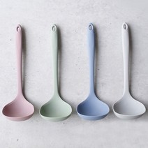 실리콘 국자 주방도구 예쁜 큰국자 열탕소독 가능, 초이샵 블루