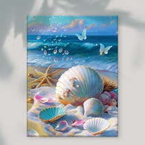 오로라데코덴 캔버스형 보석십자수 40x50cm, MK141풍경 나비와 푸른바다