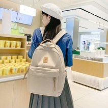 여학생백팩 캔버스백 데일리 캐쥬얼 여행용 무지 백팩