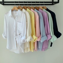 에이치다 / 마렌 언발 롱 루즈핏 긴팔 여름 셔츠 8color