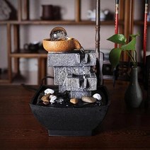 실내 분수대 인테리어 물 분수 탁상 흐르는 수경 품 심사 숙고 사무실 거실 공예, a