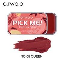 O.TWO.O 팔레트 3 IN 1 립스틱 블러쉬 페이스 아이 섀도우 라이트 웨이트 10g., #8 Queen × 1개