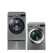 트롬 트윈워시 건조기 24kg + 4kg + 듀얼 인버터 16kg 세트 F24VDM-6VAA 방문설치, F24VDD(세탁기). F4VC. RH16VTANA, 모던 스테인리스