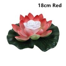 인공 부동 연꽃 램프 태양 전원 야간 조명 LED 에너지 절약 연꽃 램프 정원 수영장 연못 분수 장식, 01 18cm Red