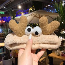 LCY 한국어 귀여운 양고기 모피 귀 공 곰 헤어 밴드 플러시 페이스 워시 헤드 밴드 헤어 밴드