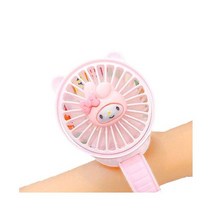 신비즈 캐릭터 휴대용 손목 시계 팔찌 선풍기, 핑크멜로디