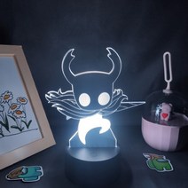 무드등 수유등 할로우 나이트 게임 3d 램프 led rgb 네온 야간 조명 생일 장난감 멋진 선물 친구 아이 침대 룸 테이블 다채로운 장식, 검은 램프 베이스, 리모컨이 있는 16가지 색상