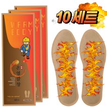 신발 발 핫팩 발열깔창 군입대준비물 군대 선물 발뜨 열선깔창 온열깔창 용품 파는곳 10매, 남성용X10세트